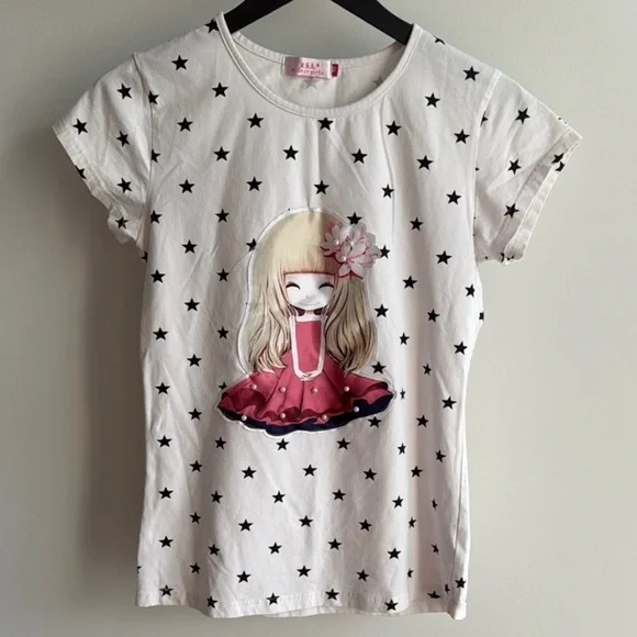 Girls  Short Sleeve Tee with Text Design with Excellent condition 3PCS - Picture 2 of 9